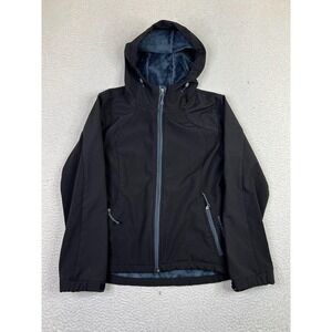 Black Diamond Jacket Womens Small Black Softshell Fleece Lined‎ Hooded Outdoor